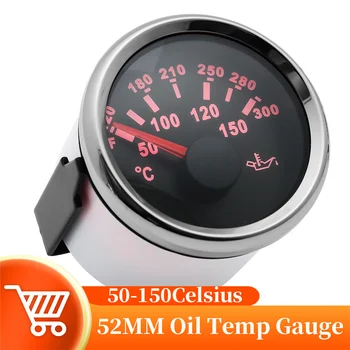 52 мм Датчик Температуры масла 50-150 по Цельсию С Красной Подсветкой Измеритель Температуры Масла Senosr M16 Для Автомобиля Мотоцикла 12/24 В