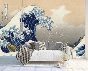 beibehang behang Пользовательские фотообои 3D оригинальный японский стиль Укие-э спальня гостиная фон стены украшения дома