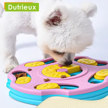 Игрушки-головоломки для собак, медленная кормушка, повышающая IQ, интерактивный проигрыватель, игрушечный диспенсер для еды, миска для медленного поедания, игра для дрессировки домашних кошек и собак