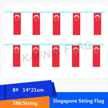 КАФНИК, 5 метров 20 граней 14 *21 см Сингапурский Струнный флаг, Баннерная планка для украшения вечеринки /Мирового события, Карнавальный декор