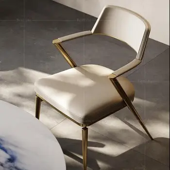 Минималистский обеденный стул в итальянском стиле, современный минималистский стул, Легкий роскошный чайный стул из нержавеющей стали, домашний чайный столик, стул