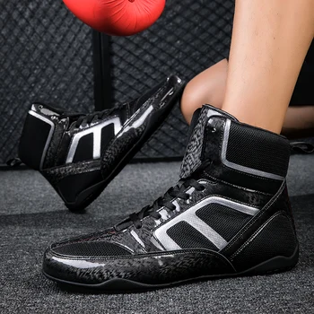 Новые роскошные боксерские туфли для мужчин и женщин Gold Wrestling Boxing Shoes 36-47 Удобная Борцовская противоскользящая спортивная обувь