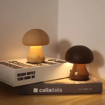 Светодиодный ночник в виде гриба, теплый сенсорный ночник для спальни, украшение детской комнаты, атмосферный светильник