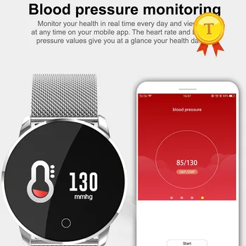 0,96-дюймовый TFT-ЖК-дисплей, шаговые часы, напоминание о калориях, вибрация, поддержка смарт-браслета, определение частоты сердечных сокращений, артериального давления.