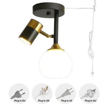 1 комплект ретро-дизайна, металлический потолочный светильник с регулируемым углом наклона, 2 лампы, 15-дюймовая кнопка включения, прозрачный шнур, подвесной светильник для ресторана