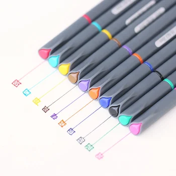 10 цветов, 0,38 мм сверхтонкая цветная гелевая ручка, большая емкость, плавный почерк, непрерывные чернила
