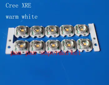 10ШТ светодиодов Cree XLAMP XR-E Q5 с теплым белым чипом 300LM и 12 мм звездообразной основой для поделок