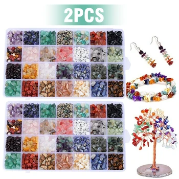 2 комплекта 28 цветов хрустальной крошки оптом для изготовления ювелирных украшений, прокладок, ожерелий, серег