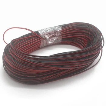 2-контактный красно-черный кабель, Луженая медь 22AWG, провод с изоляцией из ПВХ, Электронный кабель, Светодиодный кабель 5/10/20/50/100 м