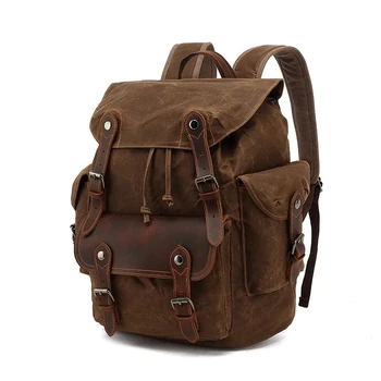 2022 Водонепроницаемый мужской рюкзак большой емкости в винтажном стиле, уличные мужские дорожные сумки, износостойкий холщовый школьный рюкзак для ноутбука