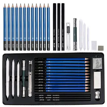 23шт карандашей для рисования Профессиональный набор карандашей для рисования Набор деревянных карандашей для художественных принадлежностей школьников