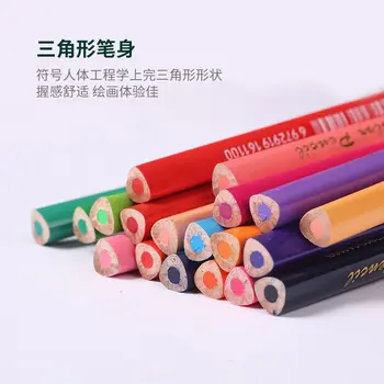 36-Цветной 72-цветной набор масляных цветных карандашей Художественная роспись треугольными цветными карандашами, учащиеся рисуют кистями.
