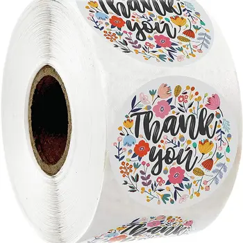50-500 шт благодарственные наклейки с цветами для Скрапбукинга Канцелярские Принадлежности Почтовые Принадлежности наклейки для Упаковки сувенирных этикеток
