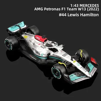 Bburago 1:43 2022 F1 Mercedes Benz AMG Team W13 # 44 Льюис Хэмилтон Модель Гоночного автомобиля Из сплава, Отлитая под давлением, Коллекция Детских Игрушек, Подарки