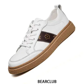 BEARCLUB 2022, Мужская обувь из натуральной кожи, роскошные высококачественные кроссовки с крокодиловым узором, уличная вулканизированная обувь, Мужская обувь