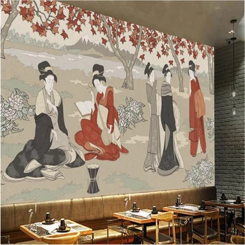beibehang Настроил любые фресковые обои Европейская ретро японская женщина садовый инвентарь фоновые обои для стен 3d