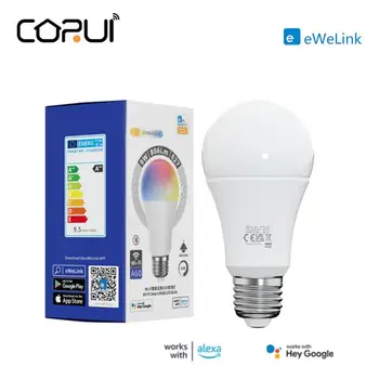 CORUI WIFI + Bluetooth eWeLink Умная Светодиодная Лампа 9 Вт E27 220-240 В RGB + CCT Умная Лампа Работает С Alexa Google Home Assistant