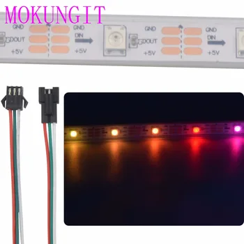Mokungit 1 М 9 Вт 30 Светодиодов SK6812 WS2812B LED 5050 RGB Красочные Пиксельные Полосы Света IP20 Не Водонепроницаемый IP65 IP67 Белый/Черный PCB DC5V