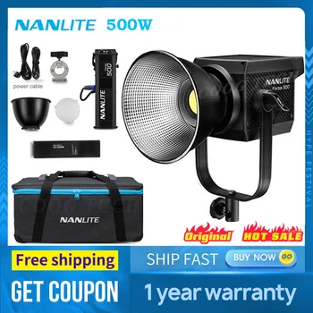 Nanlite 500 Photography lighting 500 Вт Светодиодный светильник 5600K Наружный Монолайтовый COB светодиодный светильник Двухцветная вспышка Стробоскопическая лампа