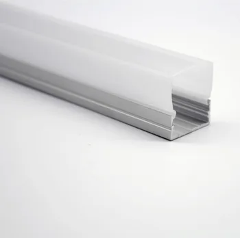 RA-2326B; Светодиодный алюминиевый профиль длиной 1 м (серебристый анодированный цвет) с покрытием из ПК; для гибких или жестких светодиодных лент