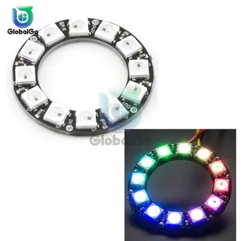 RGB Светодиодное Кольцо 12 Бит Светодиодов WS2812 WS2812B 5050 RGB Светодиодная Кольцевая Лампа со Встроенными Драйверами Для Arduino DIY Led Strip Lamp