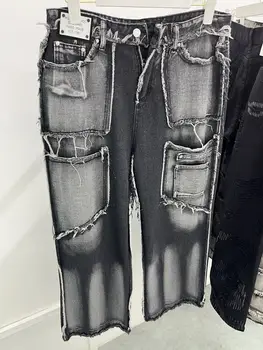 SS17 Модные мужские джинсы 2023 Подиум Роскошный известный бренд Европейский дизайн Мужская одежда для вечеринок