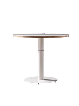 YY Простой деревянный обеденный стол Металлический Железный Художественный круглый стол Стол для переговоров