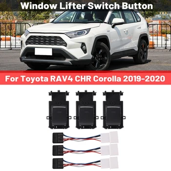 Автомобильные аксессуары для переключателя стеклоподъемника Черный для Toyota RAV4 CHR Corolla 2018-2020