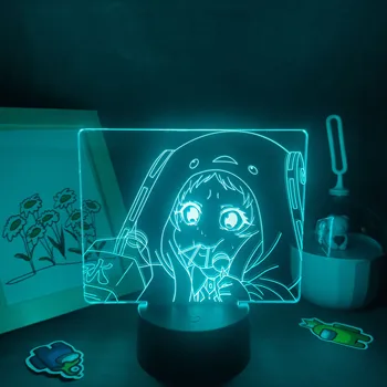 Аниме-Фигурка Kakegurui Yomoduki Runa RGB LED Неоновые Ночные Светильники Манга Подарки Для Друзей 3D Лампы Украшение Прикроватного Столика в Спальне
