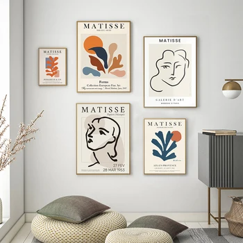 Анри Матисс, Художественная печать на холсте, Абстрактная линия, Настенные рисунки для гостиной, современный декор, Принты на стене