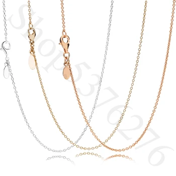 Аутентичный классический кабель из стерлингового серебра 925 пробы, модное ожерелье-цепочка, подходит для женщин, подарок из бисера, ювелирные изделия своими руками