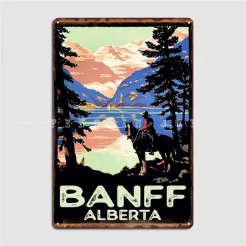 Банф, Альберта, Канада, Национальный парк Маунти, КККП, металлическая вывеска на стене, паб, клуб, бар, плакат, ретро жестяная вывеска, плакат