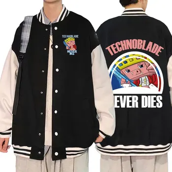 Бейсбольная форма с мерчендайзинговым принтом Technoblade Never Dies Для мужчин и женщин, куртки-бомберы оверсайз, Уличная одежда, Повседневный кардиган, Верхняя одежда, пальто