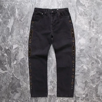 Винтажный джинсовый комплект KAPITAL с бриллиантами, винтажные джинсы, толстые мужские женские повседневные брюки