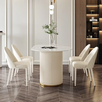 Водонепроницаемый Овальный обеденный стол, современный дизайн подставки, Термостойкий Обеденный стол, скандинавский минимализм, мебель для дома Mesa Comedor