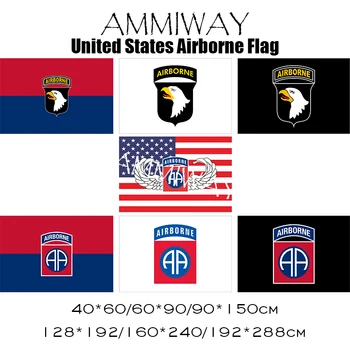 Военный Флаг 82-й Воздушно-десантной Дивизии Армии США Всеамериканский Флаг США 101-я Воздушно-десантная Армия США Военные Флаги и транспаранты