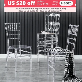 Встроенный формовочный Акриловый Прозрачный стул Chiavari, Европейский легкий Роскошный стул Tiffany, Пластиковый Хрустальный Свадебный стул