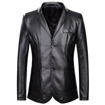 Высококачественная мотоциклетная тонкая кожаная куртка, мужская кожаная куртка, британская модная мужская куртка из искусственной кожи, модное пальто из искусственной кожи
