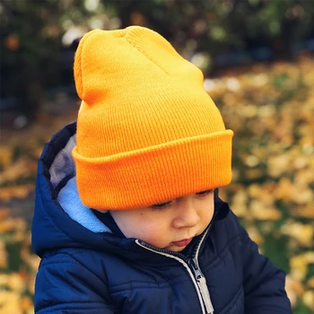 Вязаная детская шапочка-бини Осень-зима, вязаная крючком Детская шапочка, шапки для девочек и мальчиков, сохраняющие тепло, уличные шапки, Однотонная детская шапочка