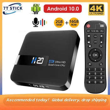 Глобальная версия H20 Android TV Box Ultra HD Android TV 10,0 HDR 2 ГБ 16 ГБ WiFi Google Play Store Голосовой Ассистент Медиаплеер