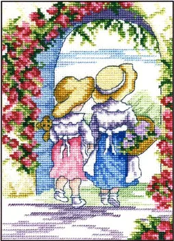 Дверь из роз набор для вышивки крестом мультфильм ребенок Аида количество 18ct 14ct 11ct печатная вышивка DIY ручной работы рукоделие декор