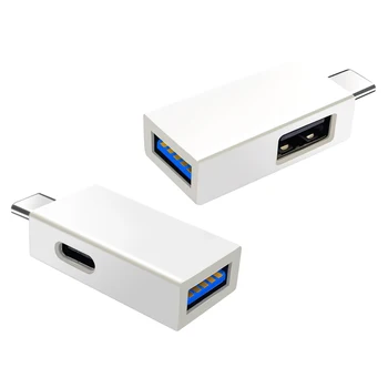 Двойной OTG-адаптер Type C к USB 3.0 Type C, конвертер для быстрой зарядки, разъем для передачи данных, портативный разъем Plug and Play для Samsung S20