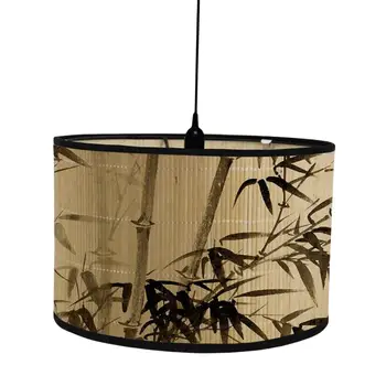 Деревенский бамбуковый абажур потолочный свет крышка висит кулон свет люстра для