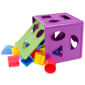Детские Кубики, Сортировщик формы, Коробка для игрушек, Цвет, Геометрическая Форма, Сортировка познания, Раннее обучение Монтессори, Кубические игрушки