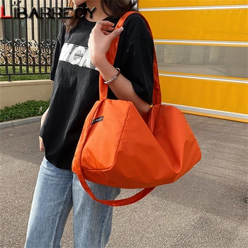 Женская однотонная сумка через плечо большой емкости, многофункциональная высококачественная холщовая женская сумка, новые женские спортивные сумки через плечо