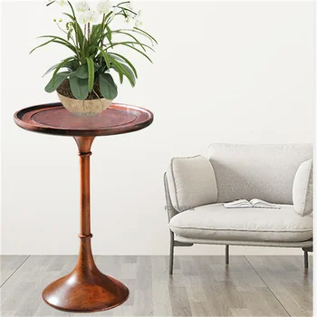 Журнальный столик из массива дерева в скандинавском стиле для гостиной, домашний Ретро креативный диван, приставной столик, простой Маленький круглый журнальный столик CN