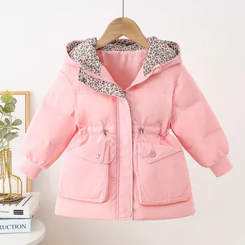 Зимняя детская куртка для маленьких девочек, однотонная хлопчатобумажная одежда, бейсбольный костюм для малышей, детский теплый спортивный костюм, пальто 2-6 лет