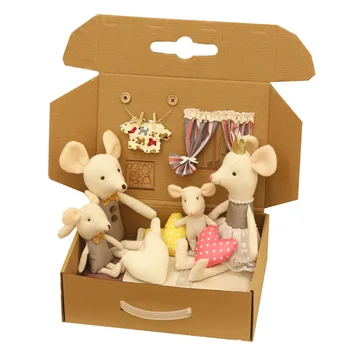 Игрушки Для детей Милые Детские Куклы Мальчик Девочка Мышиная семья Мини плюшевый кукольный домик милая мышка кукольная коробка Игровой дом игрушки