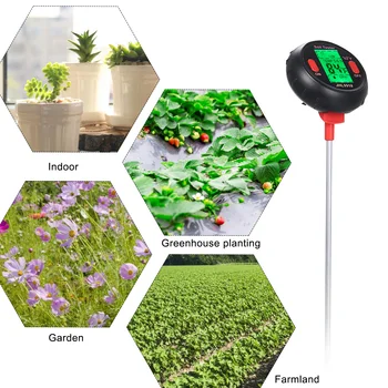 Измеритель РН почвы 5 в 1, измеритель влажности воды в почве, Тестер влажности садовых растений, анализатор гидропоники растений, измерение