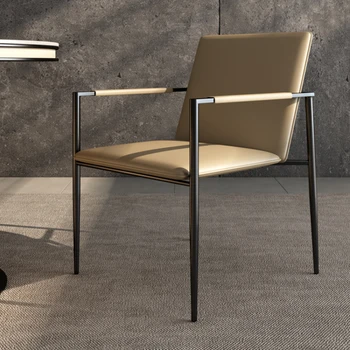 Индивидуальный итальянский Легкий Роскошный обеденный стул Бытовая Современная простая мебель для отдыха с подлокотниками Прямая поставка